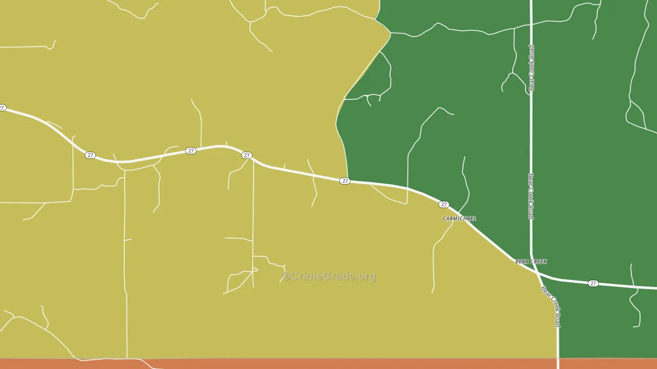 Carmichael, MS Map of Drug-Related Crime Rates