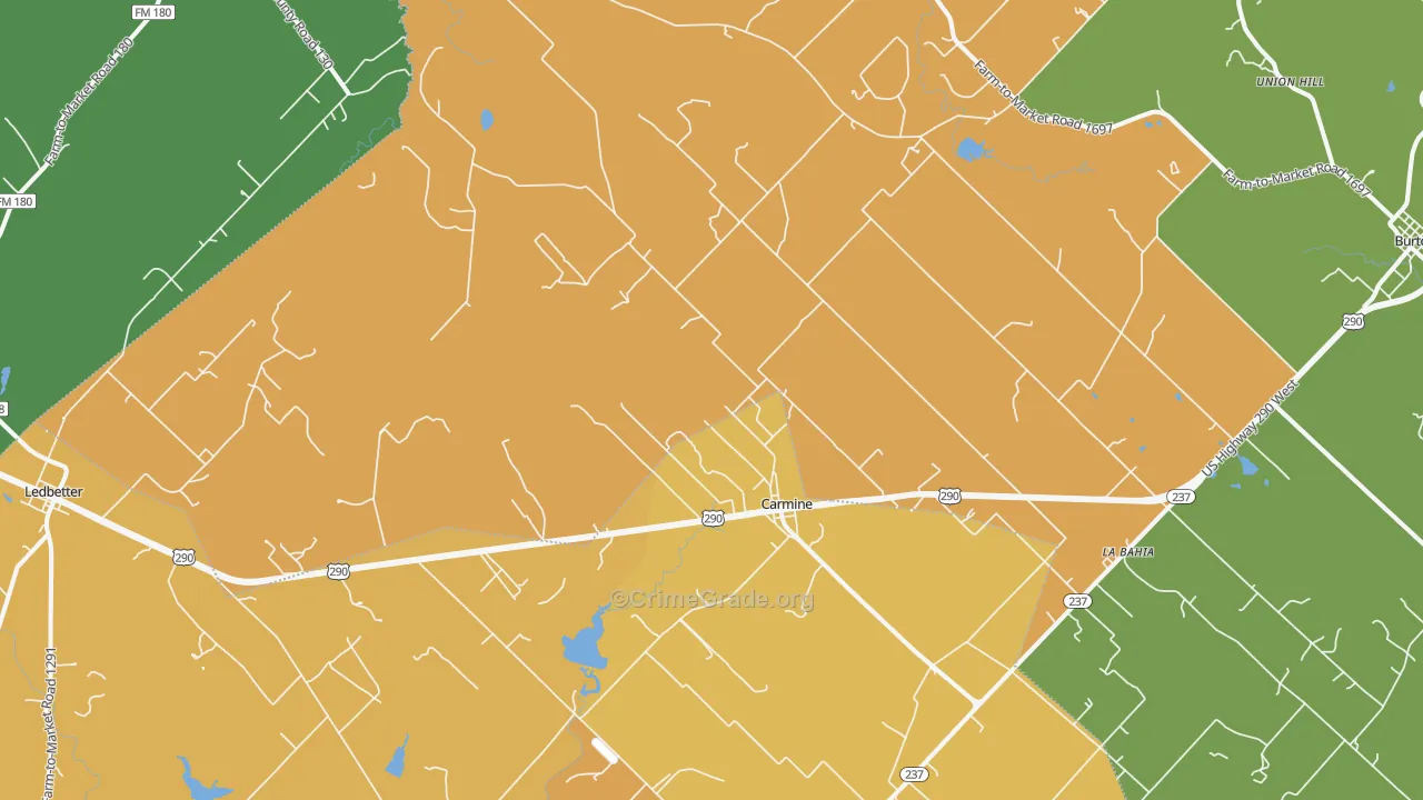 Carmine, TX Map of Drug-Related Crime Rates