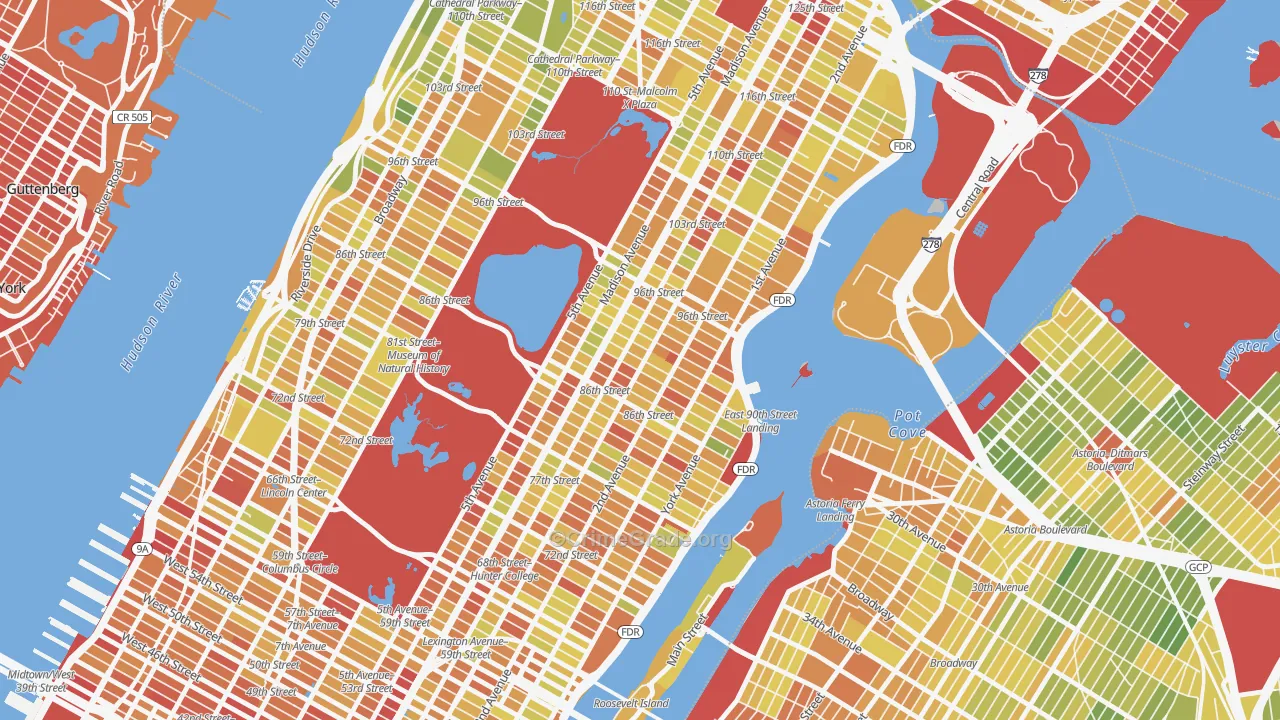 Carnegie Hill, Manhattan, NY Map of Drug-Related Crime Rates