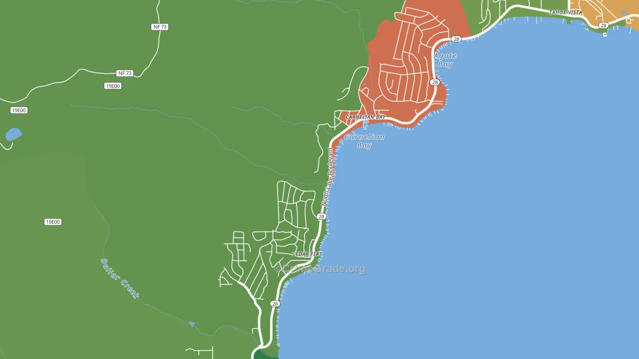 Carnelian Bay, CA Map of Drug-Related Crime Rates