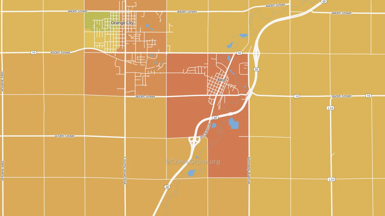 Carnes, IA Map of Drug-Related Crime Rates