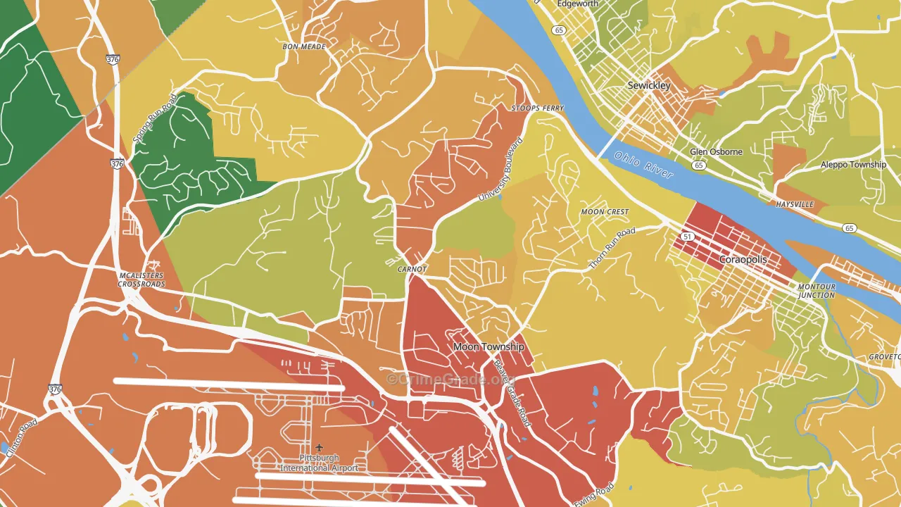 Carnot-Moon, PA Map of Drug-Related Crime Rates
