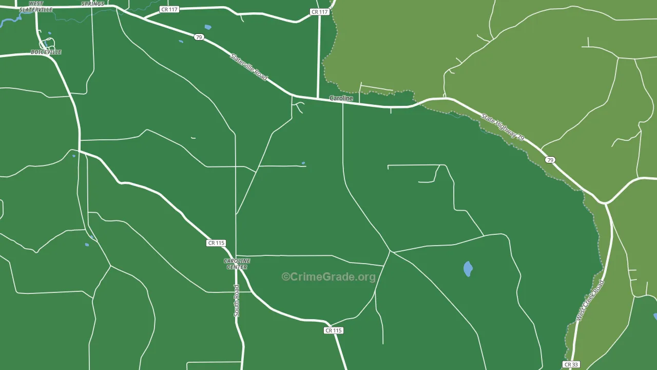 Caroline Center, NY Map of Drug-Related Crime Rates