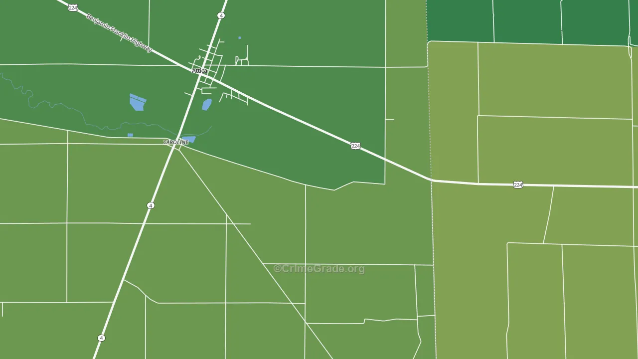 Caroline, OH Map of Drug-Related Crime Rates