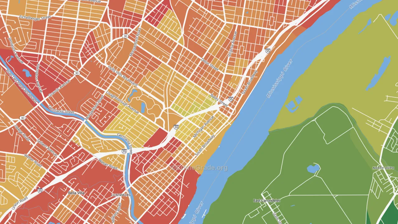 Carondelet, St. Louis, MO Map of Drug-Related Crime Rates