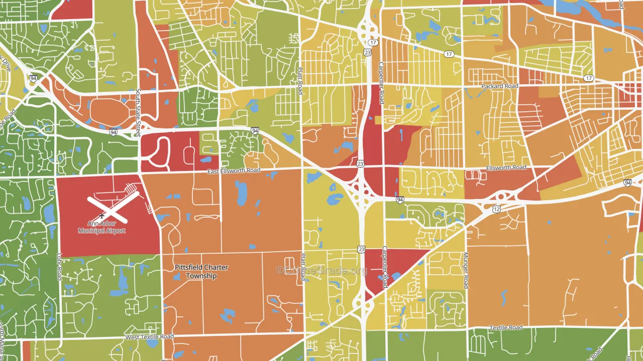 Carpenter, Ann Arbor, MI Map of Drug-Related Crime Rates
