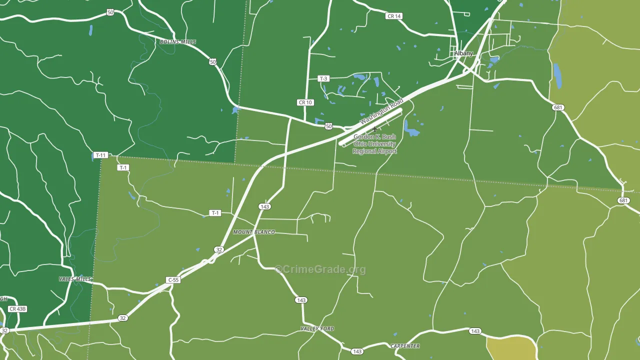 Carpenter, OH Map of Drug-Related Crime Rates