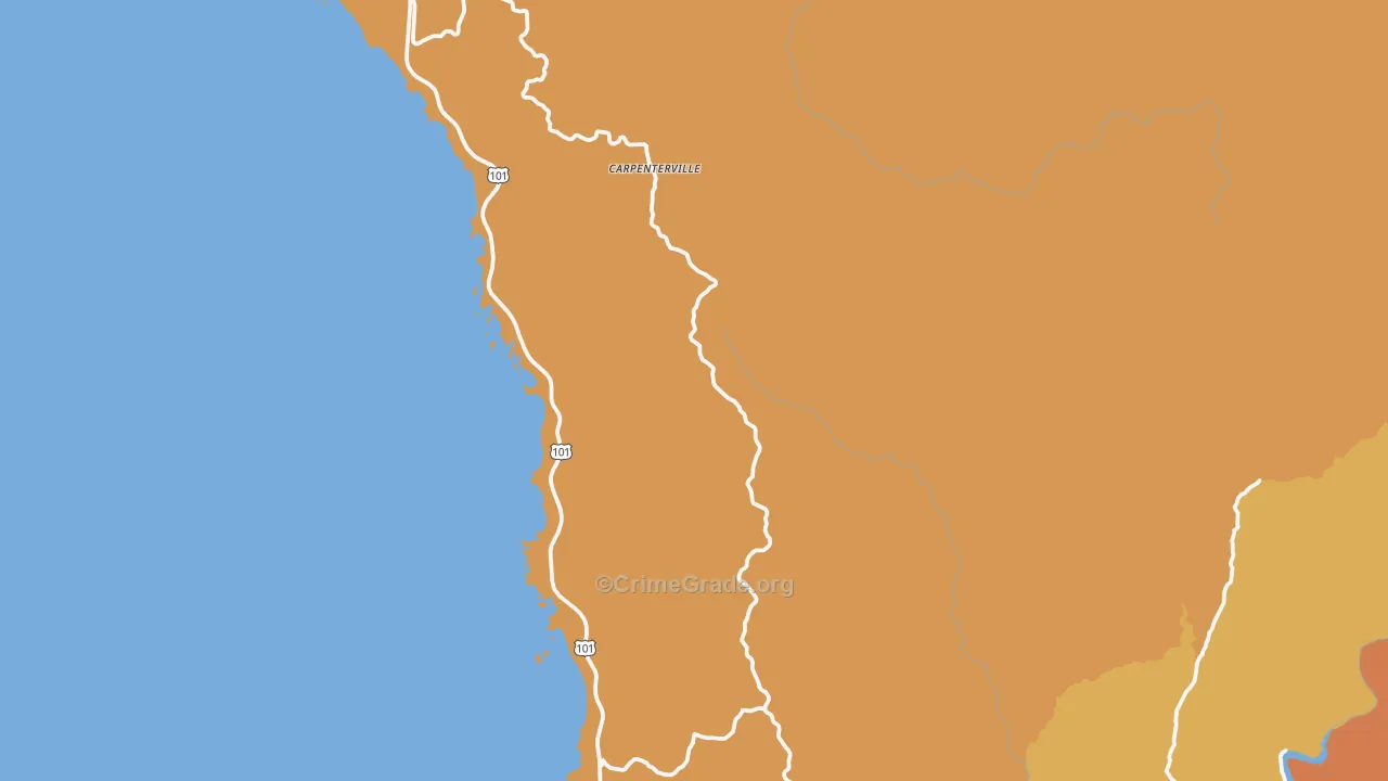 Carpenterville, OR Map of Drug-Related Crime Rates
