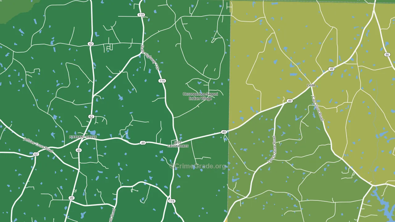 Carr, NC Map of Drug-Related Crime Rates