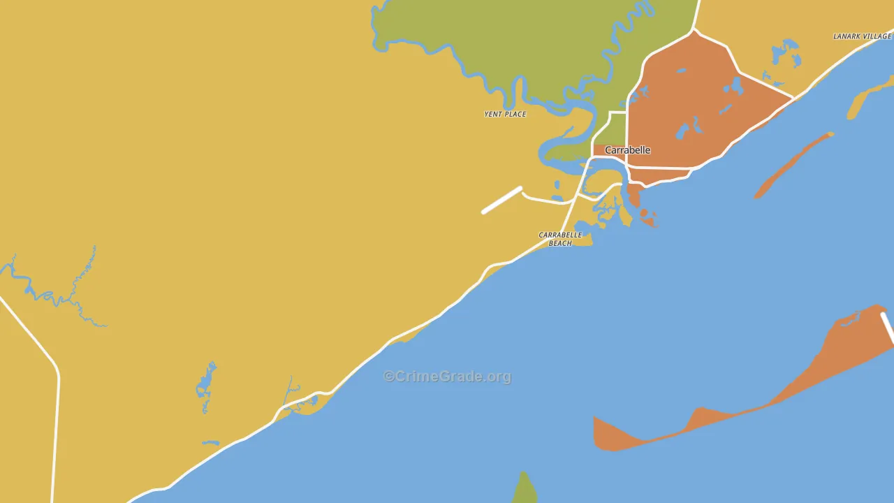 Carrabelle Beach, FL Map of Drug-Related Crime Rates