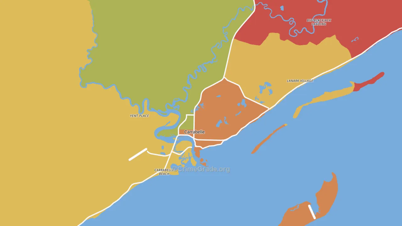 Carrabelle, FL Map of Drug-Related Crime Rates