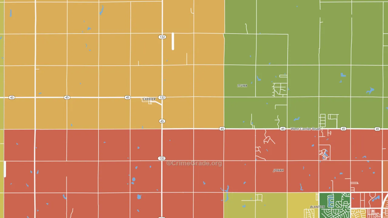 Carrier, OK Map of Drug-Related Crime Rates