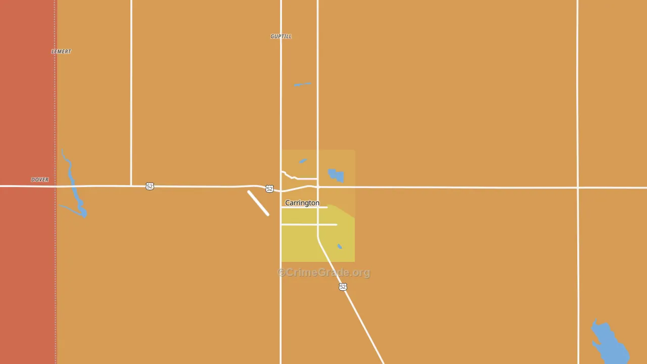 Carrington, ND Map of Drug-Related Crime Rates
