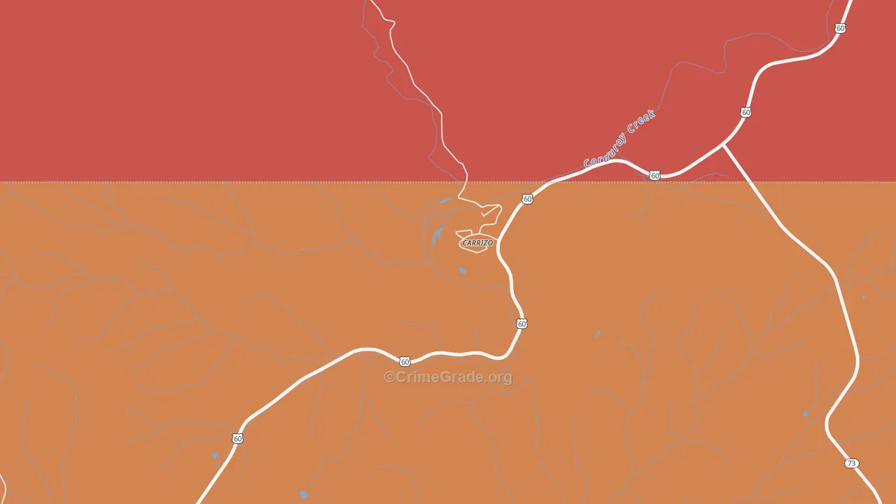 Carrizo, AZ Map of Drug-Related Crime Rates