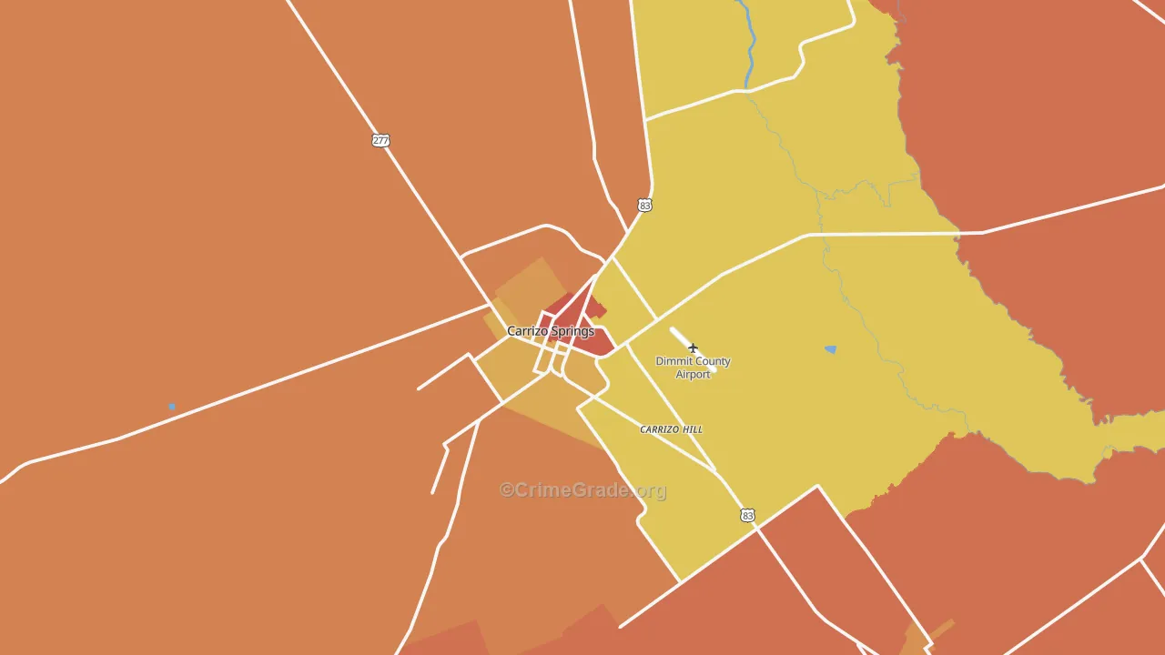Carrizo Springs, TX Map of Drug-Related Crime Rates