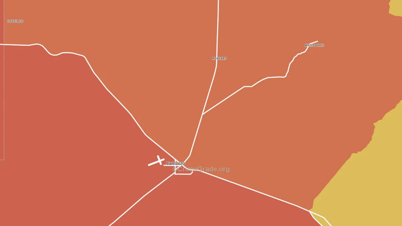 Carrizozo, NM Map of Drug-Related Crime Rates