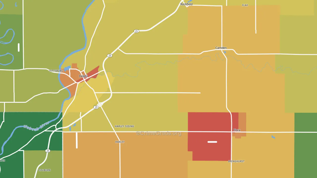 Carroll County, IN Map of Drug-Related Crime Rates