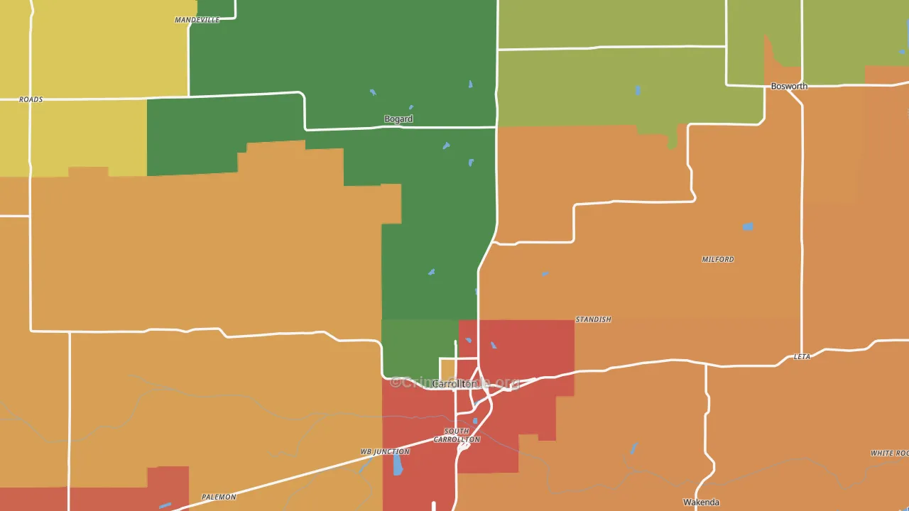 Carroll County, MO Map of Drug-Related Crime Rates