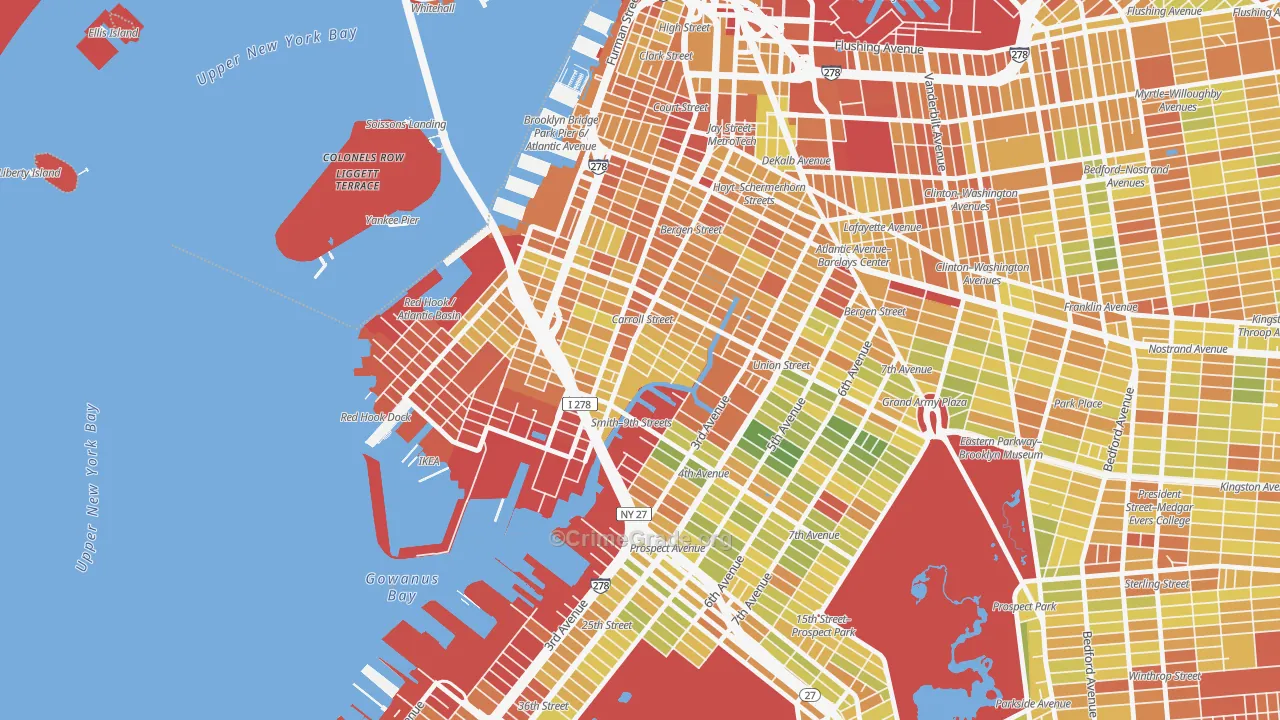 Carroll Gardens, Brooklyn, NY Map of Drug-Related Crime Rates