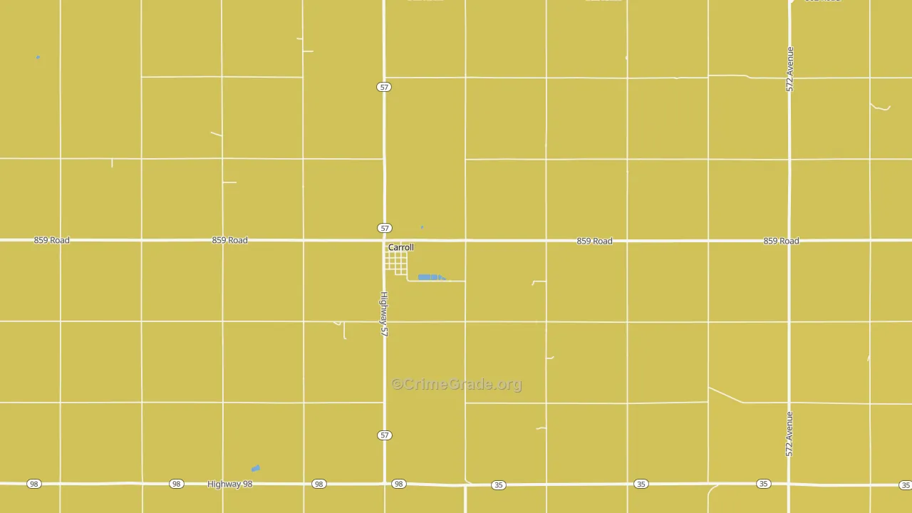 Carroll, NE Map of Drug-Related Crime Rates