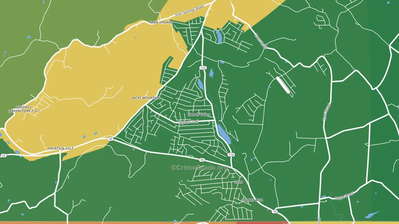 Carroll Valley, PA Map of Drug-Related Crime Rates