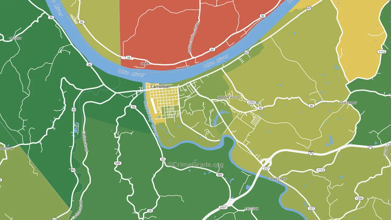 Carrollton, KY Map of Drug-Related Crime Rates