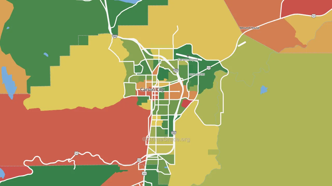 Carson City, NV Map of Drug-Related Crime Rates