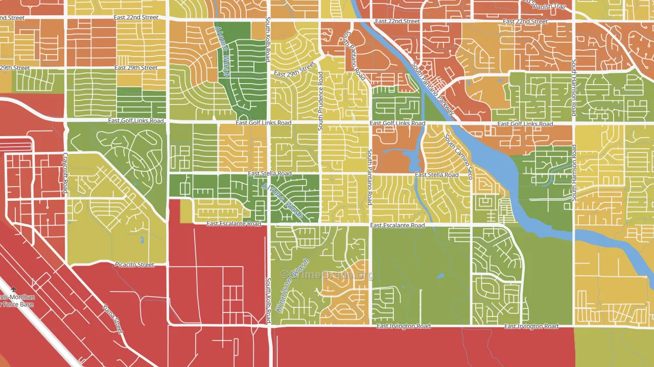 Carson Corner, Tucson, AZ Map of Drug-Related Crime Rates