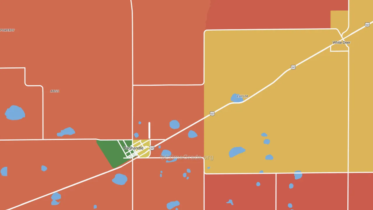 Carson County, TX Map of Drug-Related Crime Rates