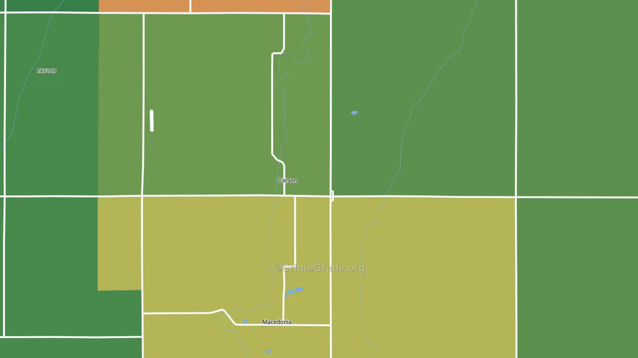 Carson, IA Map of Drug-Related Crime Rates