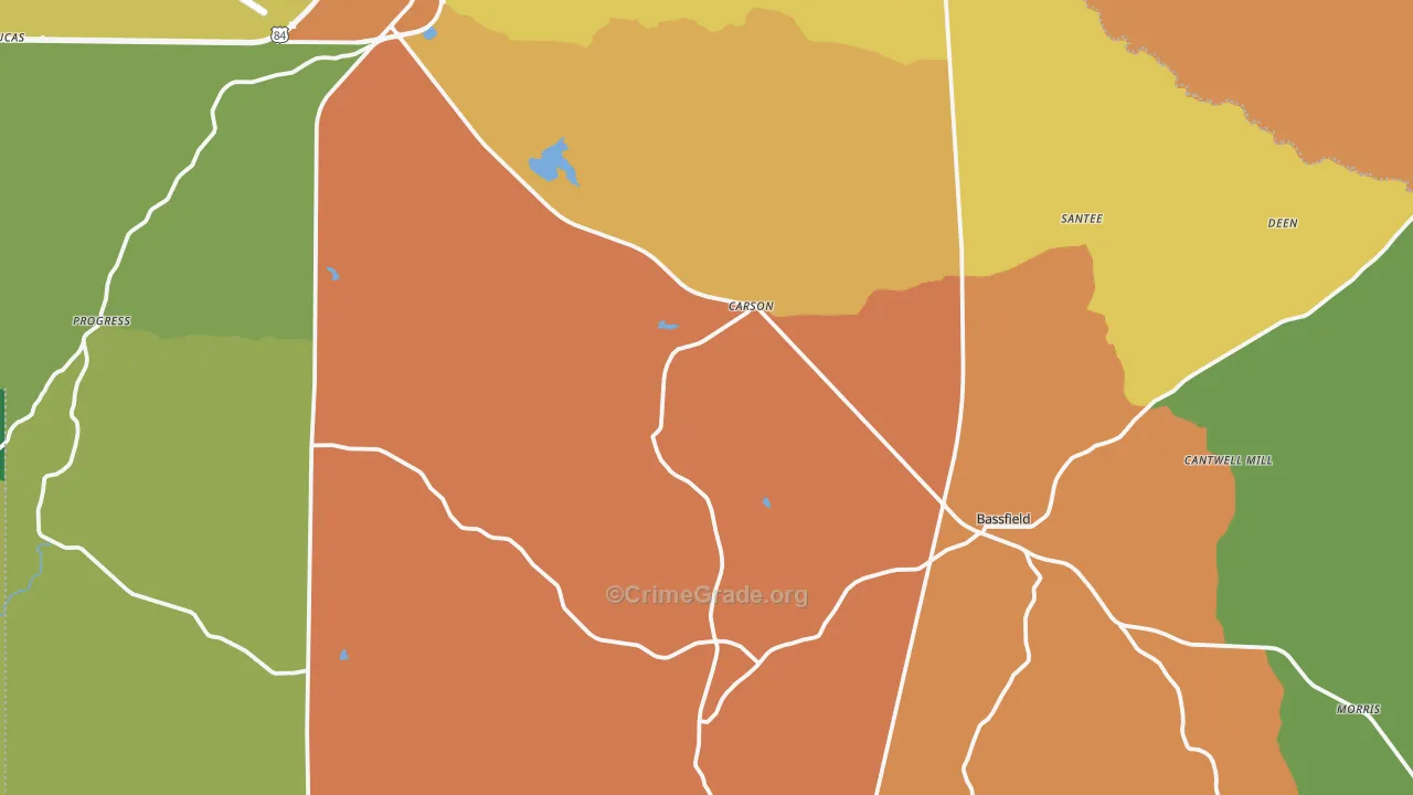 Carson, MS Map of Drug-Related Crime Rates