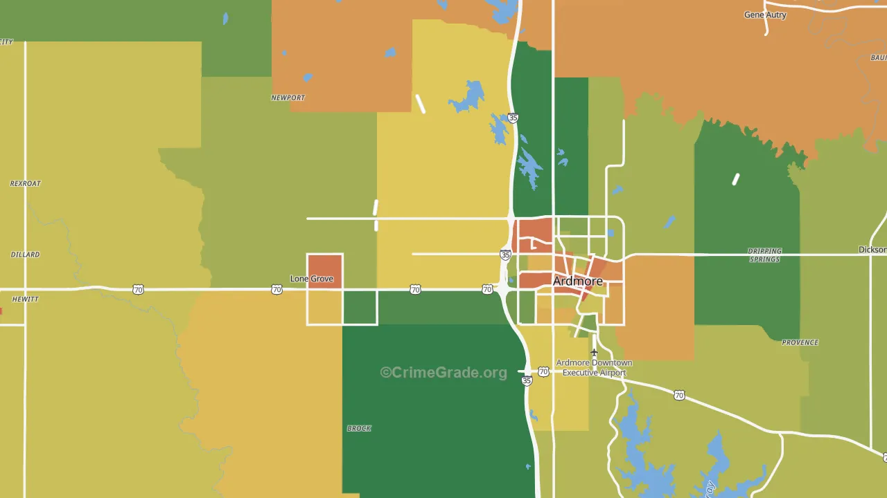 Carter County, OK Map of Drug-Related Crime Rates
