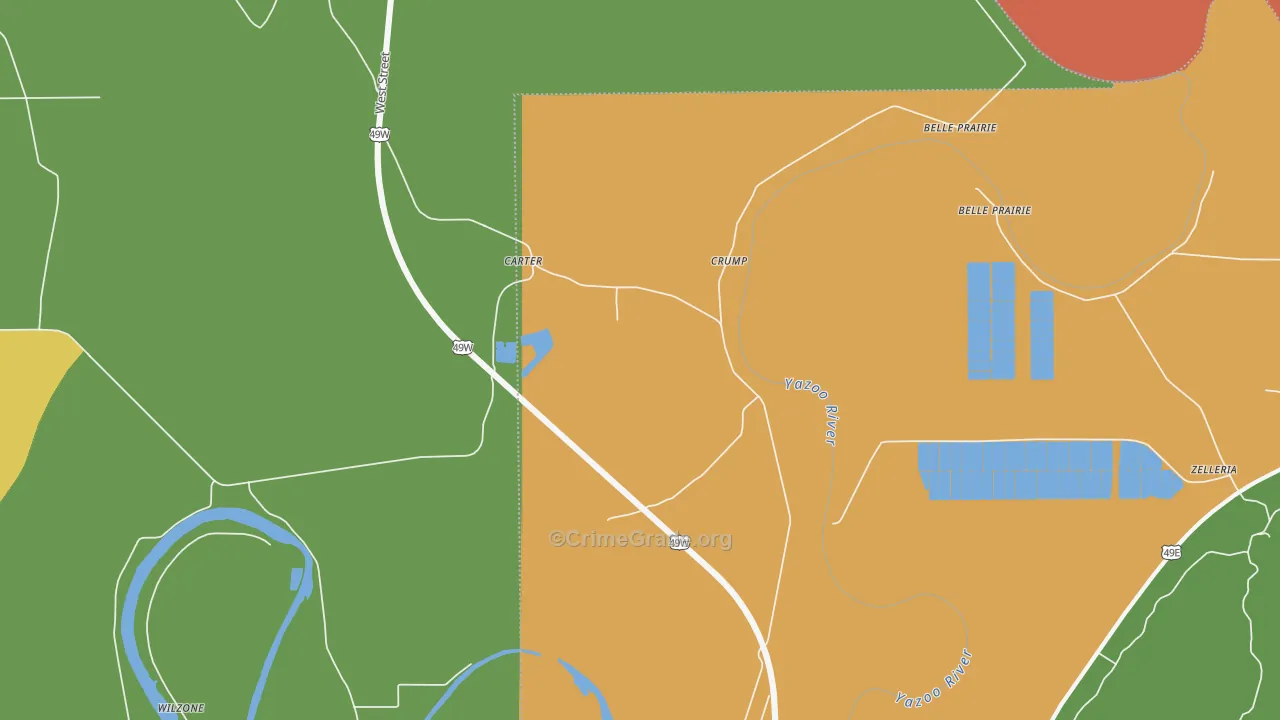 Carter, MS Map of Drug-Related Crime Rates