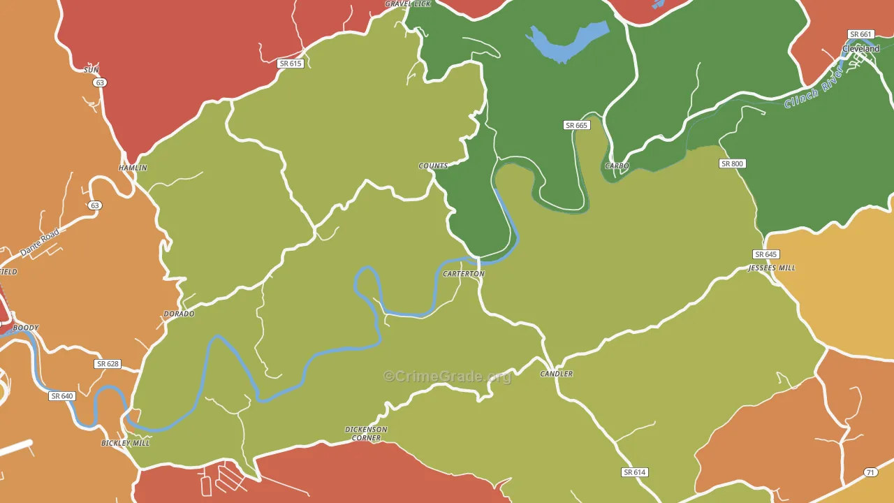 Carterton, VA Map of Drug-Related Crime Rates