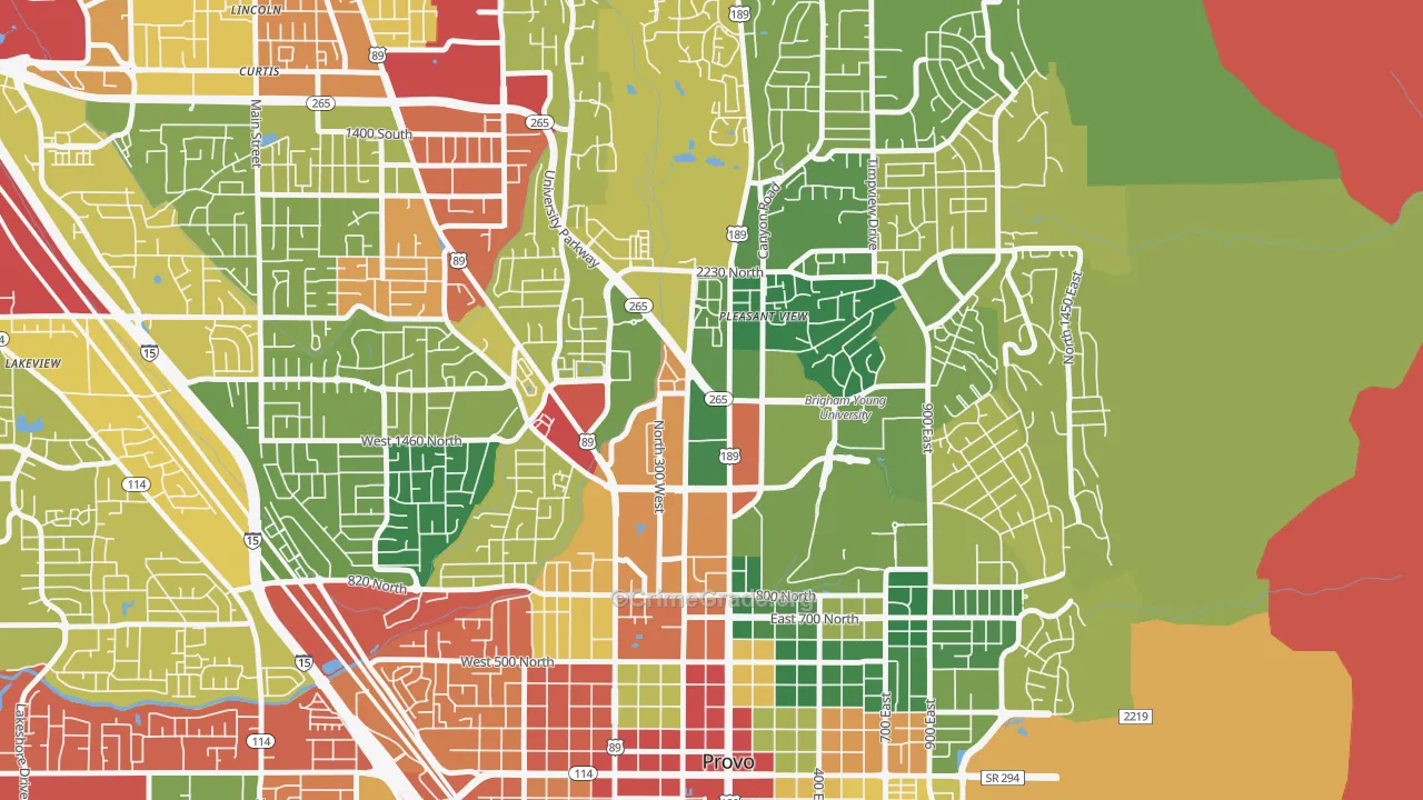 Carterville, Provo, UT Map of Drug-Related Crime Rates
