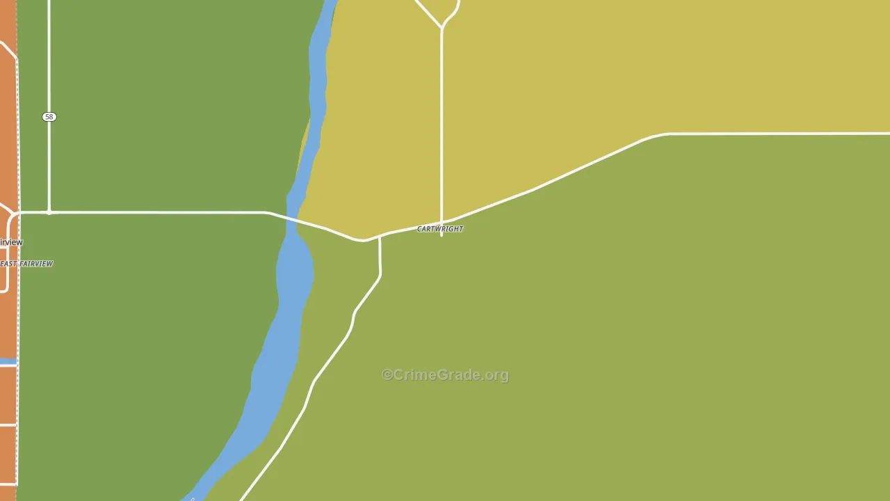 Cartwright, ND Map of Drug-Related Crime Rates