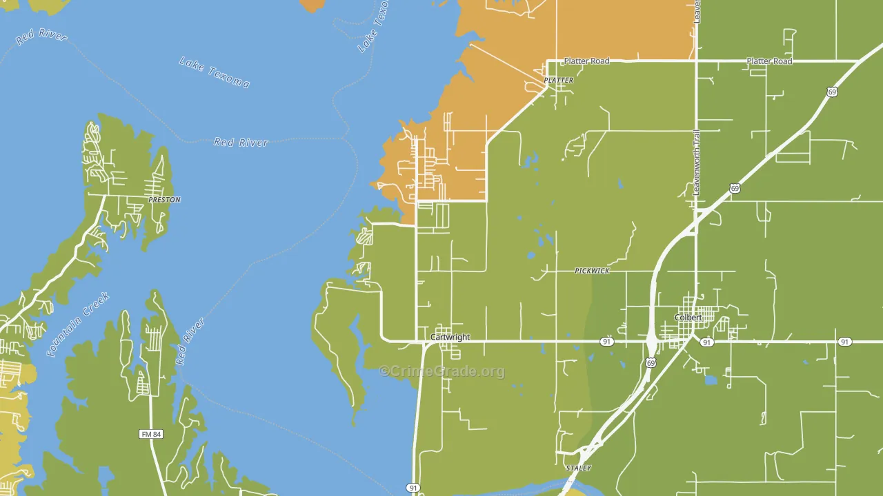 Cartwright, OK Map of Drug-Related Crime Rates