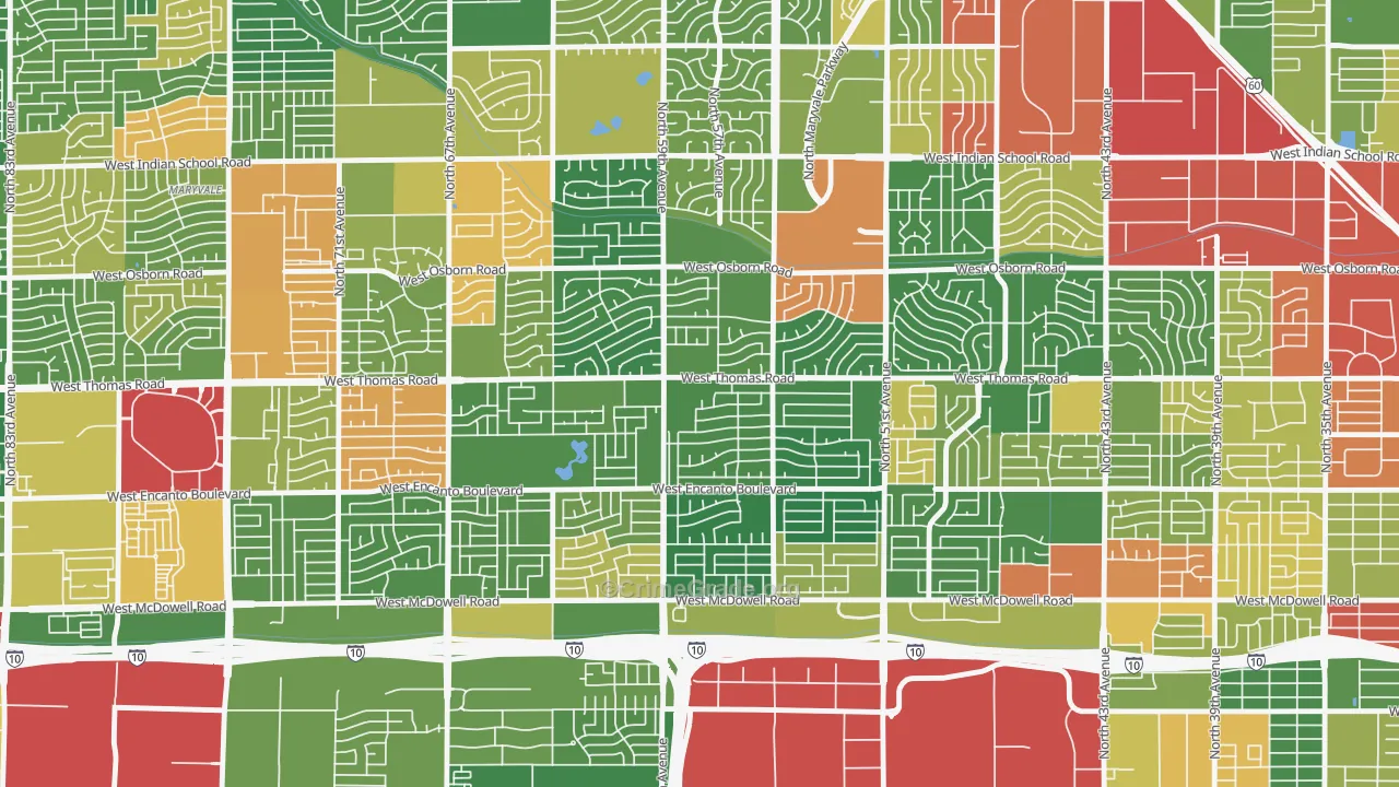 Cartwright, Phoenix, AZ Map of Drug-Related Crime Rates