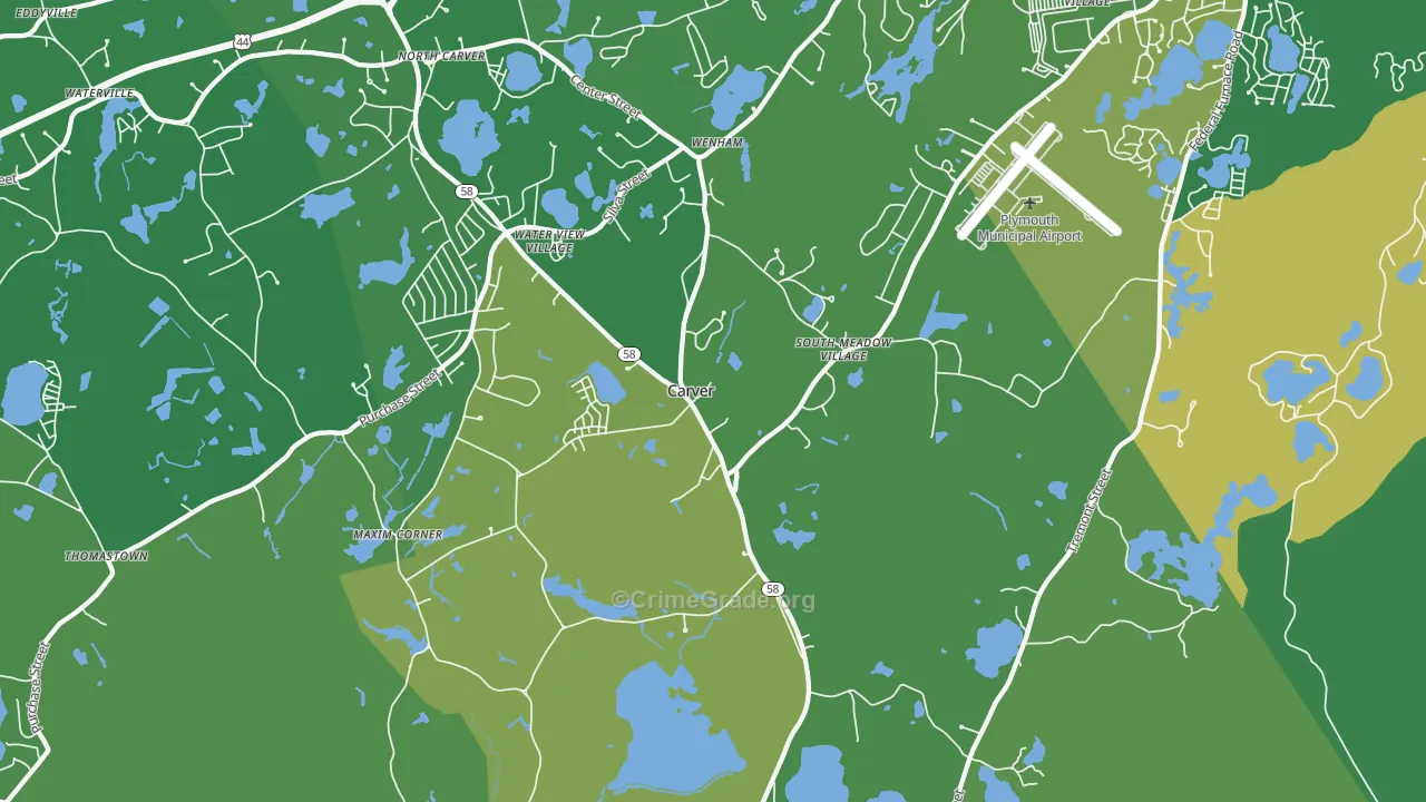 Carver, MA Map of Drug-Related Crime Rates