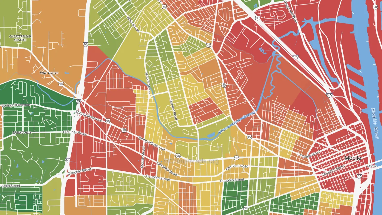 Carver, Mobile, AL Map of Drug-Related Crime Rates