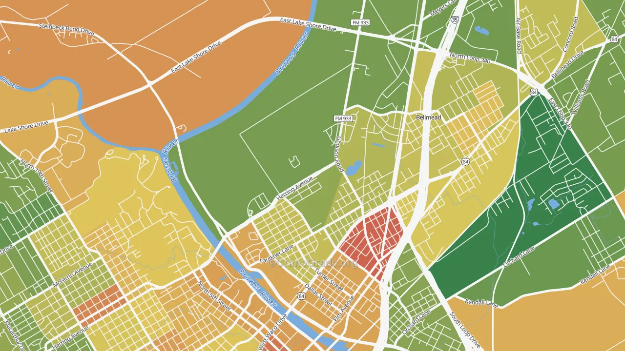 Carver, Waco, TX Map of Drug-Related Crime Rates