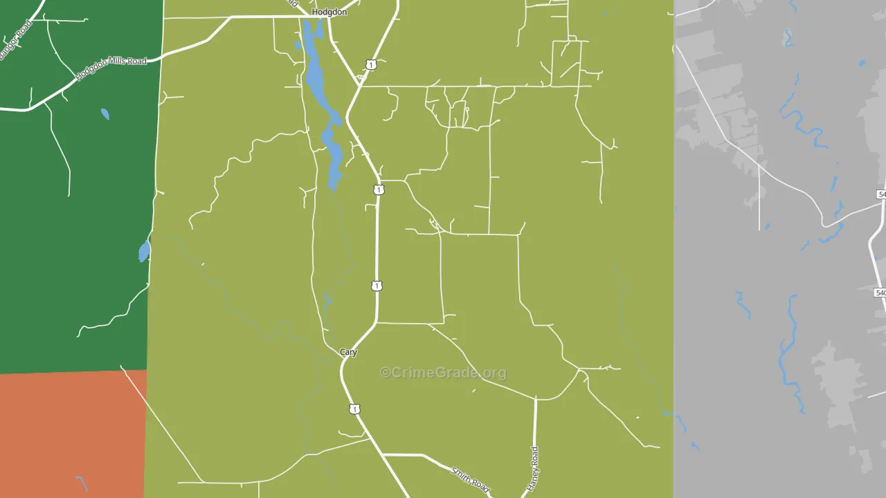 Cary, ME Map of Drug-Related Crime Rates