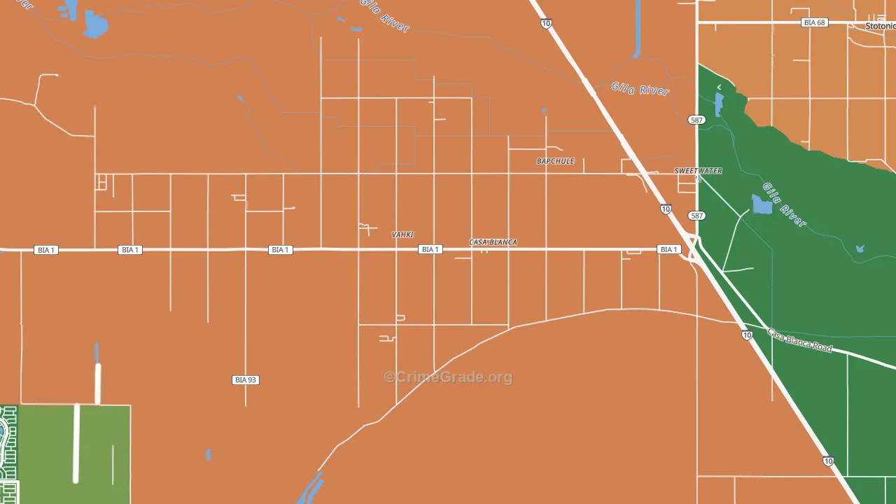 Casa Blanca, AZ Map of Drug-Related Crime Rates