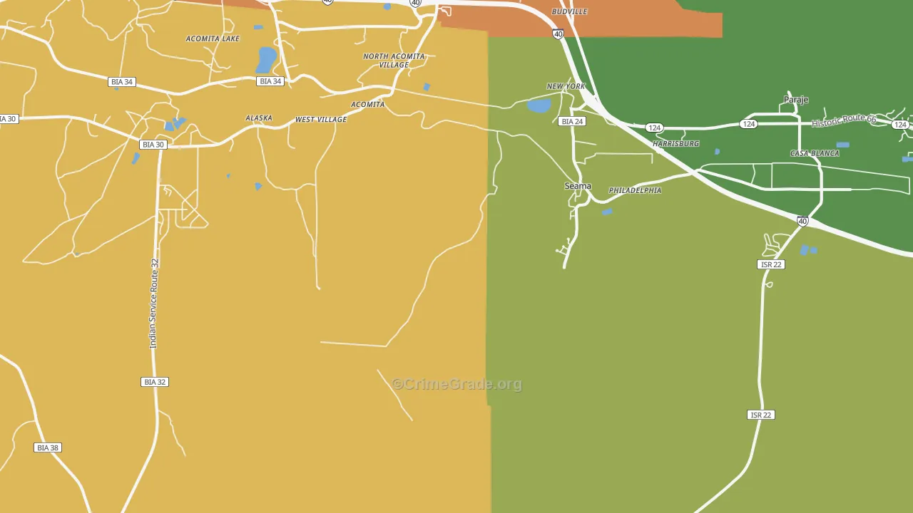 Casa Blanca, NM Map of Drug-Related Crime Rates