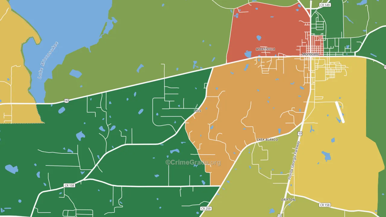 Casa Blanco, FL Map of Drug-Related Crime Rates