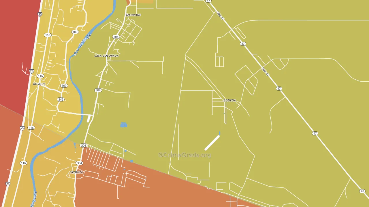 Casa Colorada, NM Map of Drug-Related Crime Rates