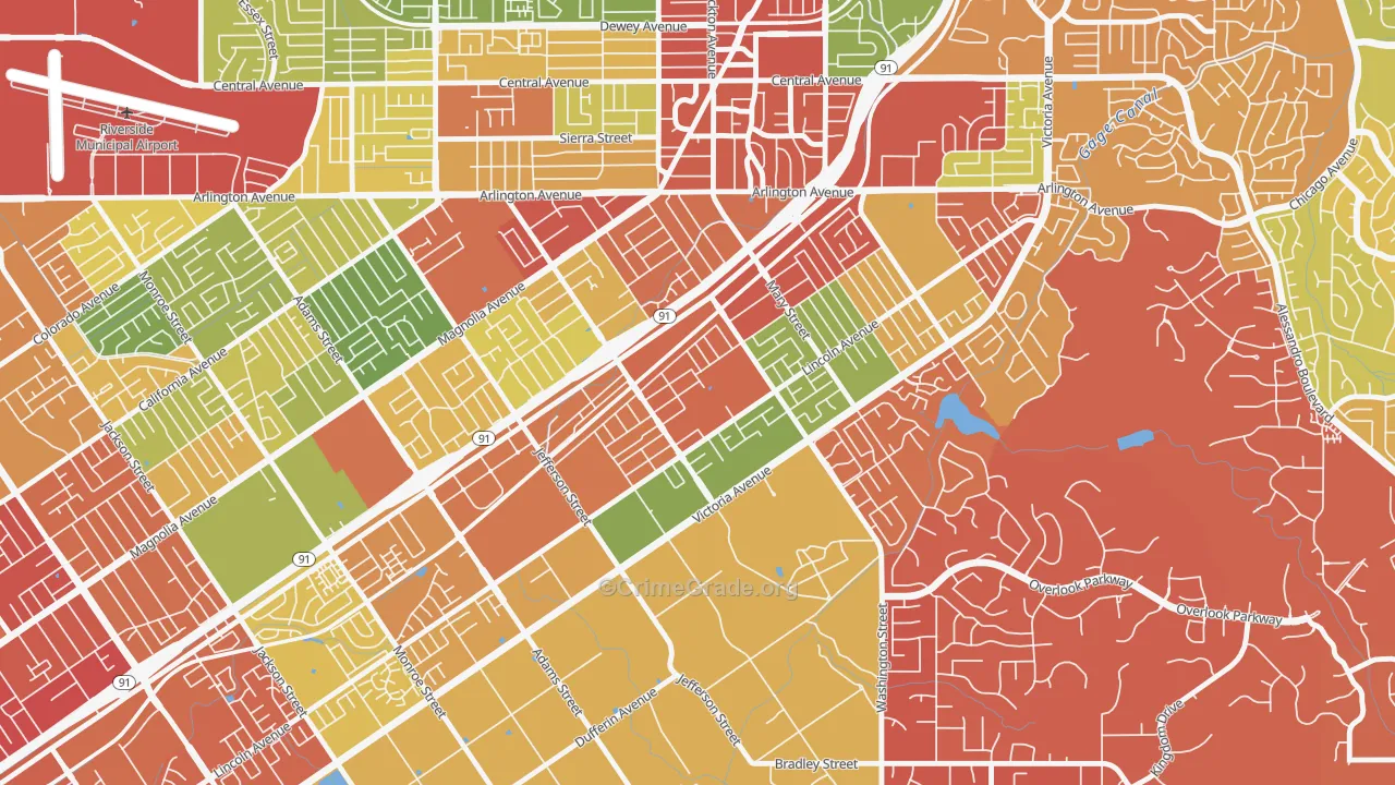 Casablanca, Riverside, CA Map of Drug-Related Crime Rates