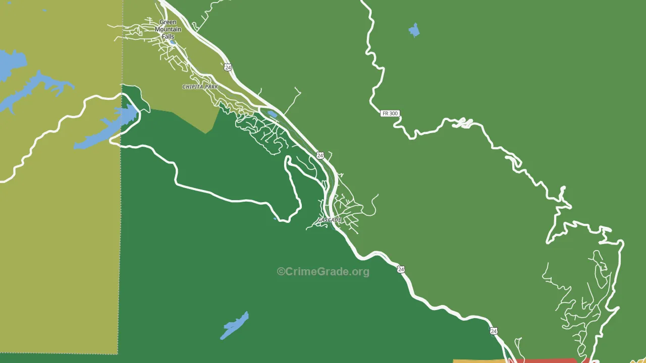 Cascade, CO Map of Drug-Related Crime Rates