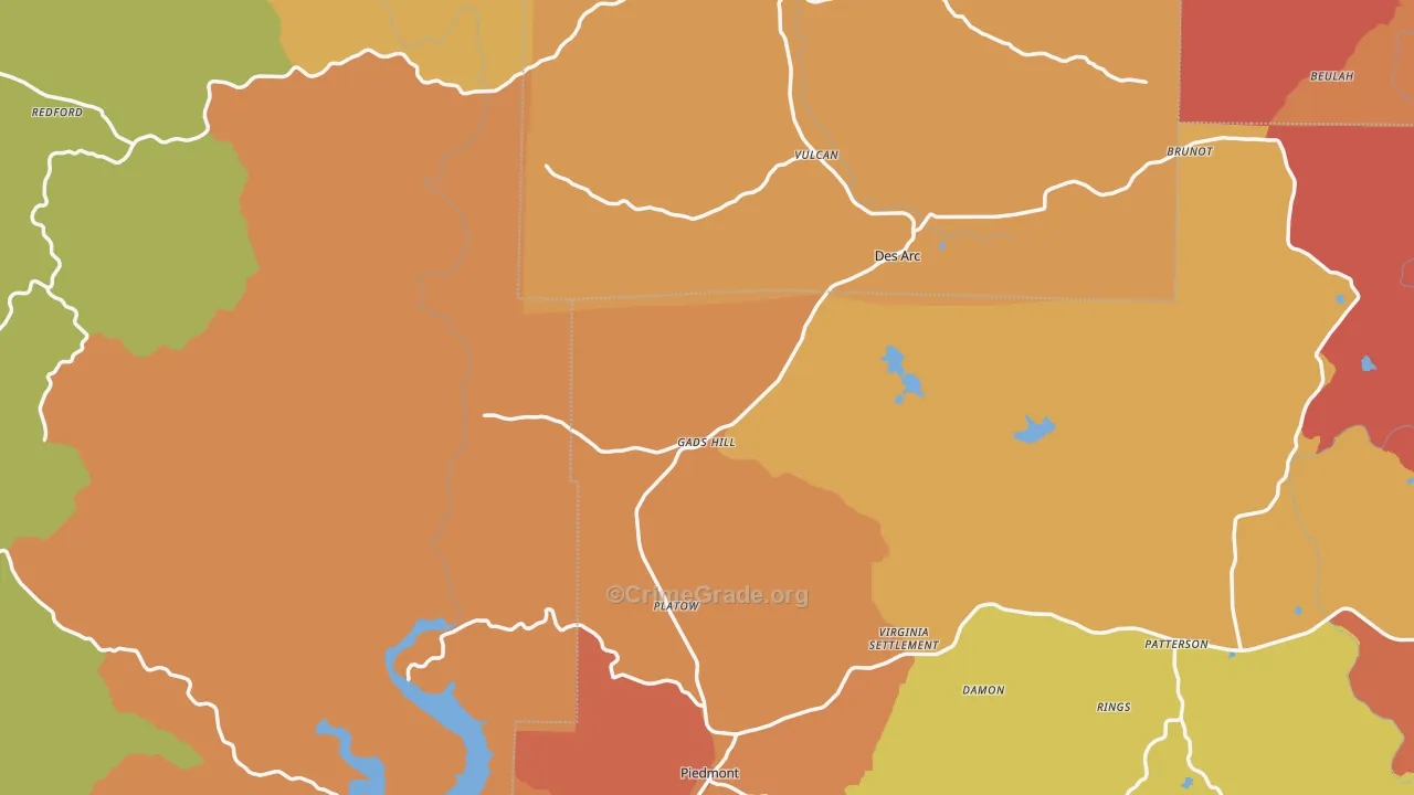 Cascade, MO Map of Drug-Related Crime Rates