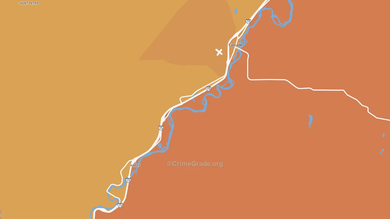 Cascade, MT Map of Drug-Related Crime Rates